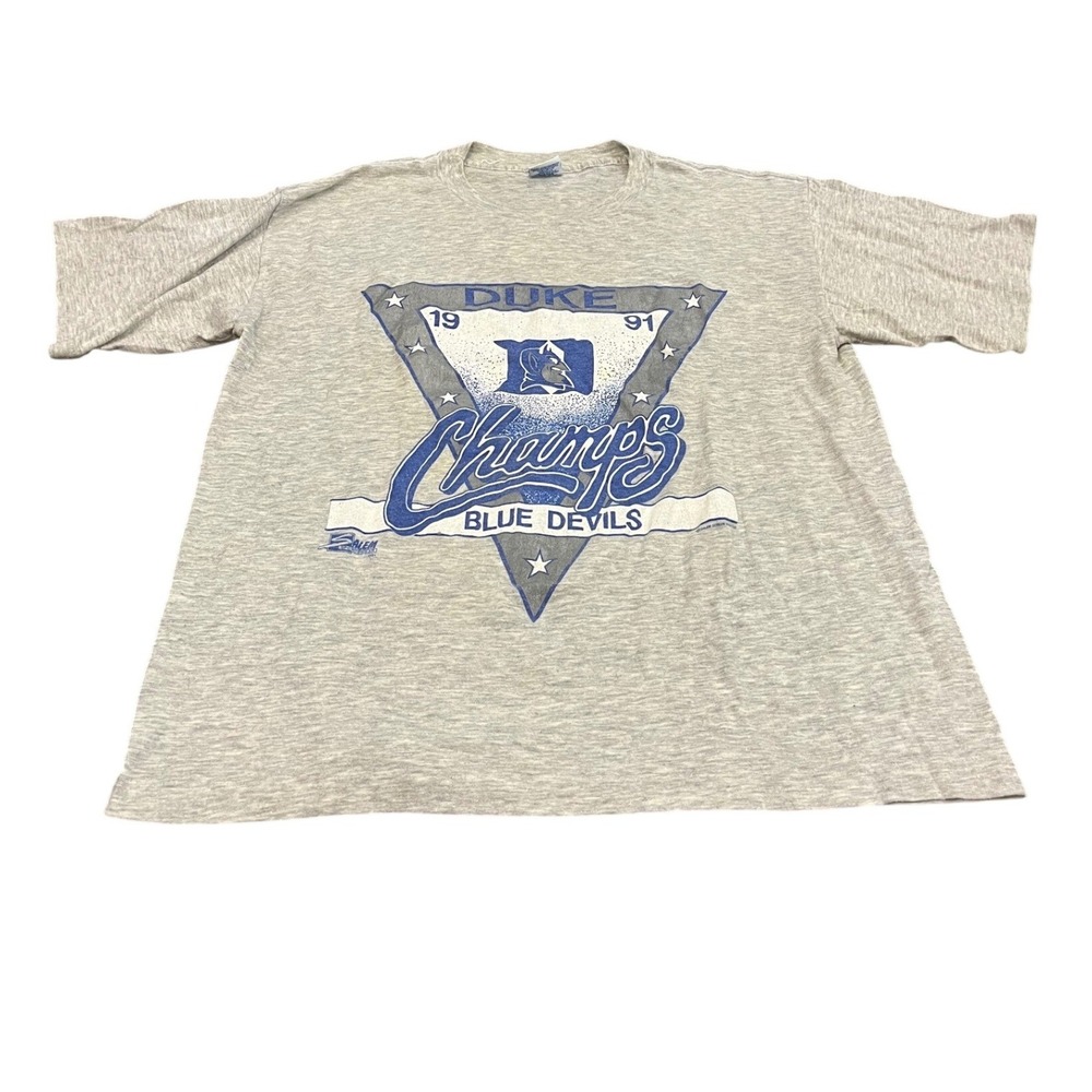 Salem Sportswear T Shirt Mens‎ XL Gray 1991 Duke Blue Devils Champs Vintage 90s